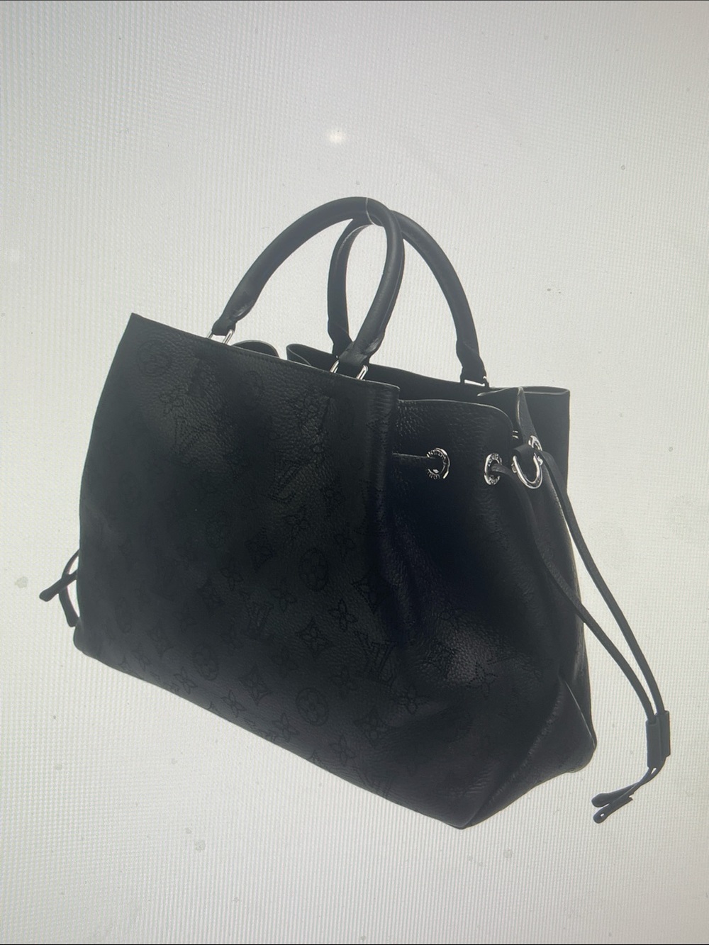 Louis Vuitton Black Monogram Embossed Top-Handle Bella  Tote